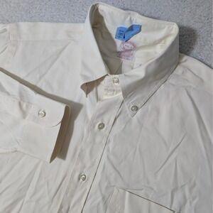 Brooks Brothers Makers Made In USA Dress Shirt Mens 15.5-3 Cream L/S Button Down